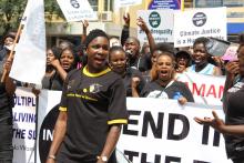 Demonstrators in Kenya join the Global Protest to Fight Inequality. 