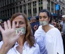 Protesters on Wall Street. Photo: Tom Giebel